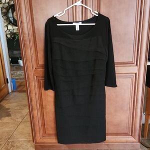 White House Black Market Elegant Black Long Sleeve Dress